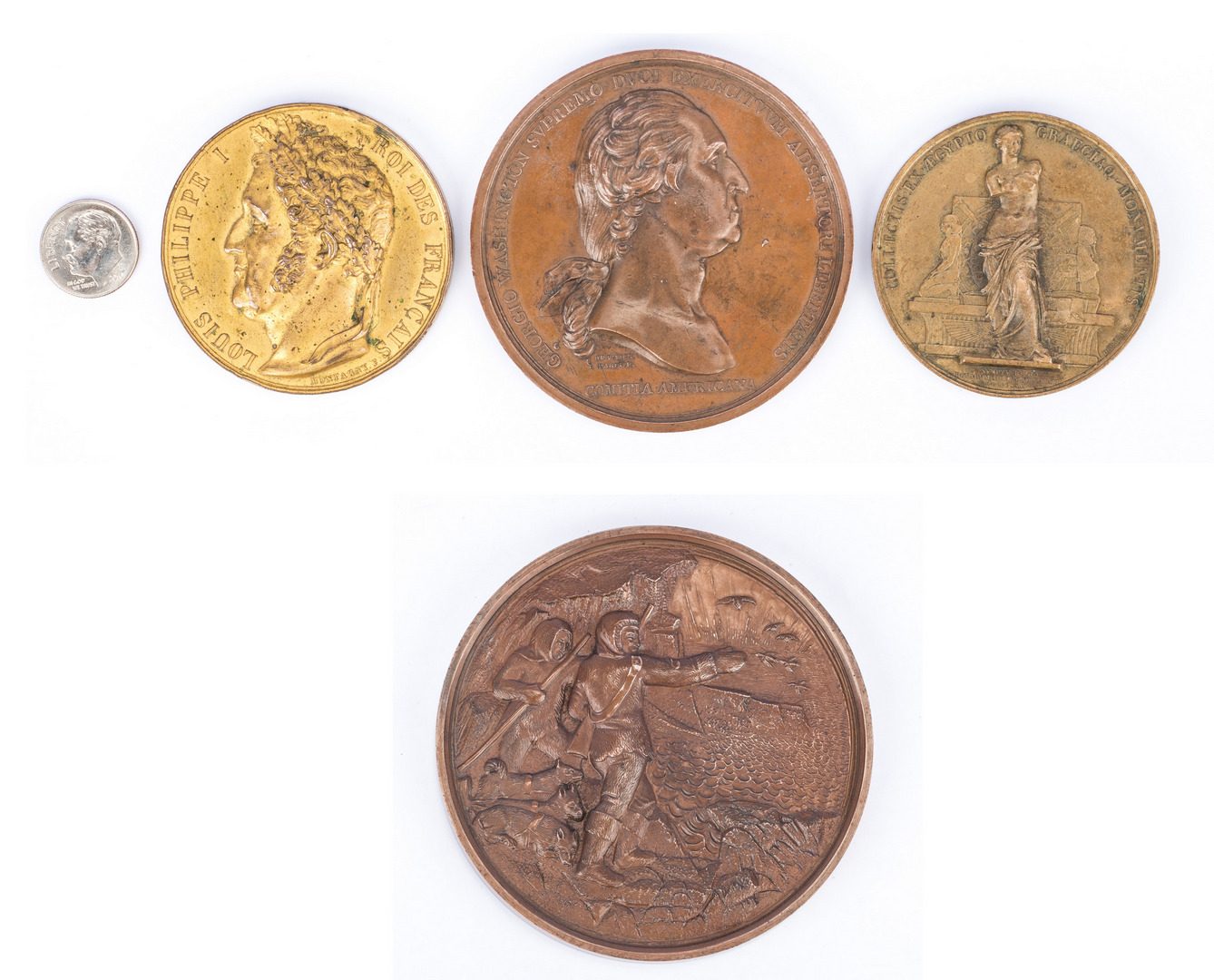 Lot 166: Group of 4 19th Cent. French/American Bronze Medals
