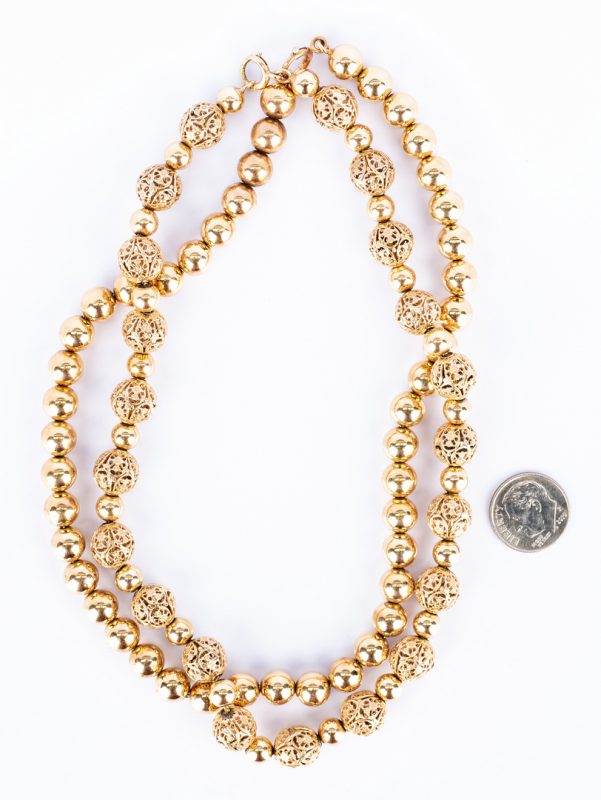 Lot 178: 2 14K Bead Necklaces incl. Tiffany