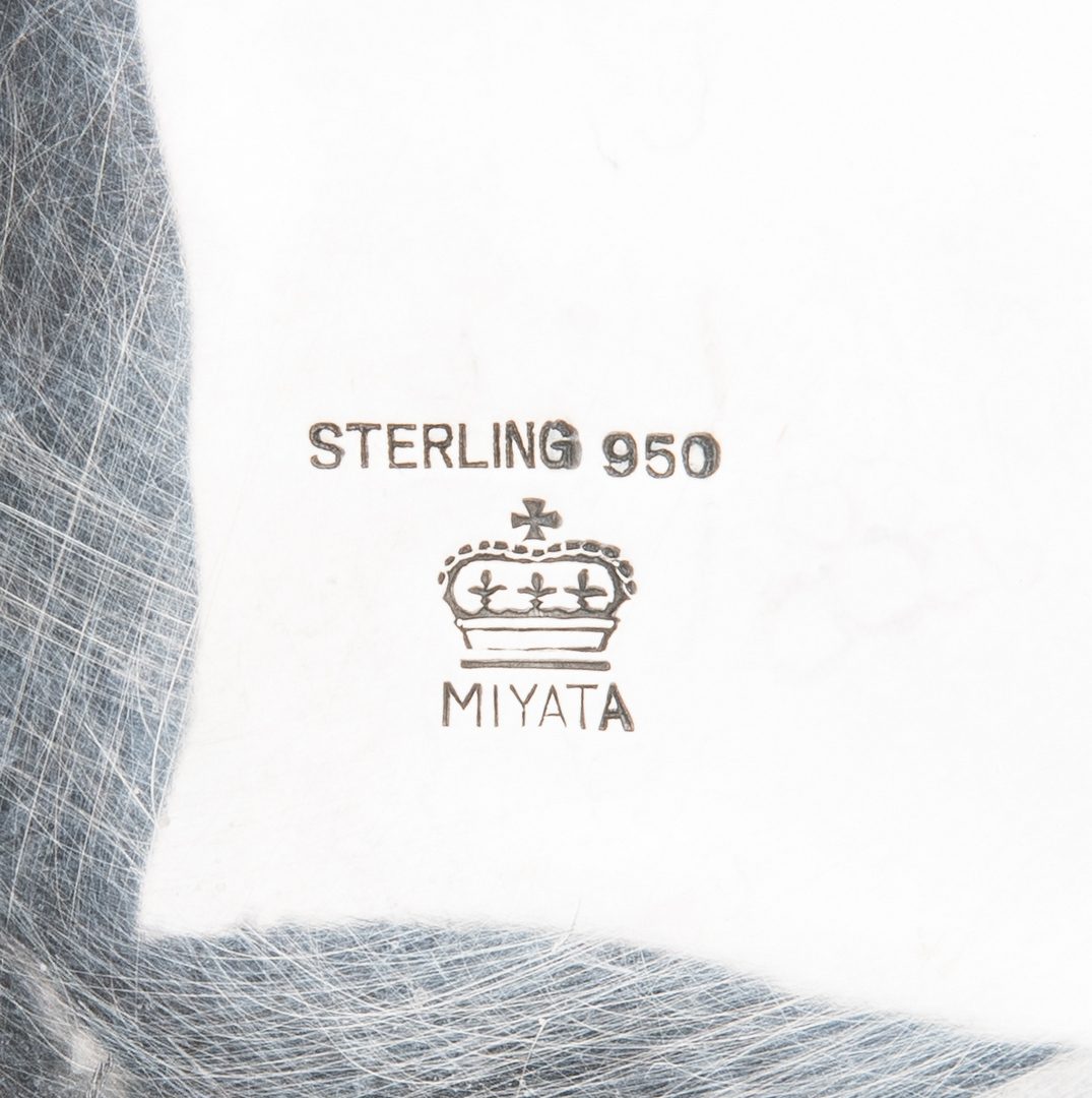 Lot 206: Japanese .950 Silver Miyata Coffee & Tea Service, 4 pcs. w/ S/P Tray