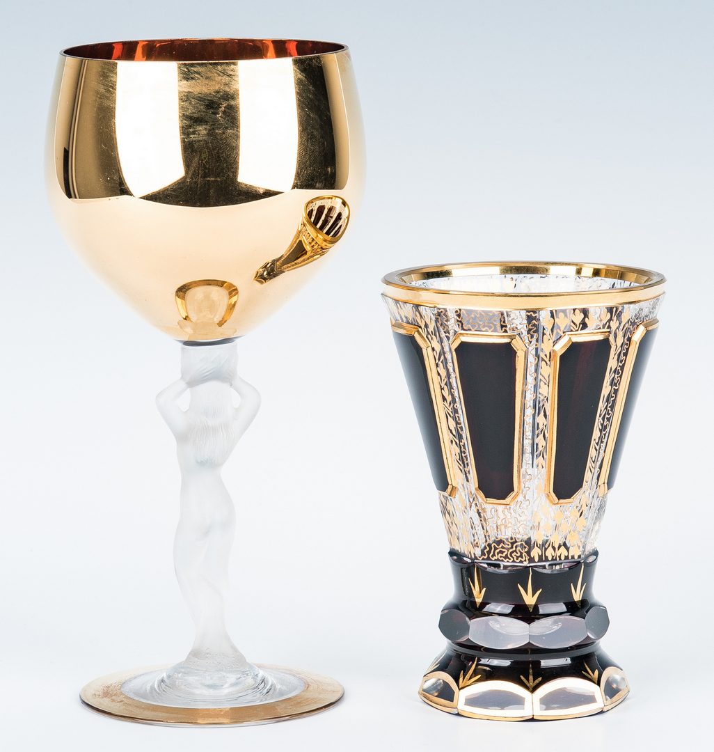 Lot 216: Collection of 8 Art & Cut Glass Goblets