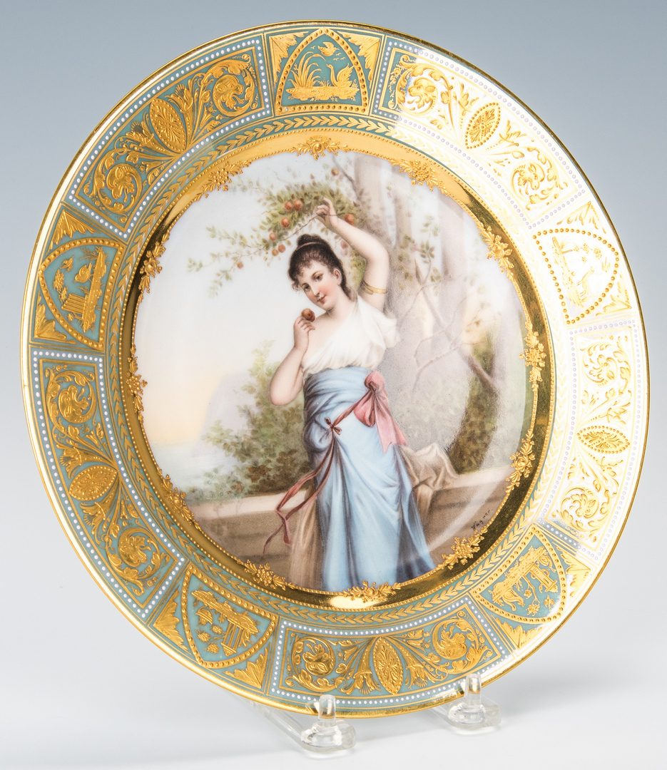 Lot 223: Royal Vienna Porcelain Cabinet Plate signed Wagner, "Taste"