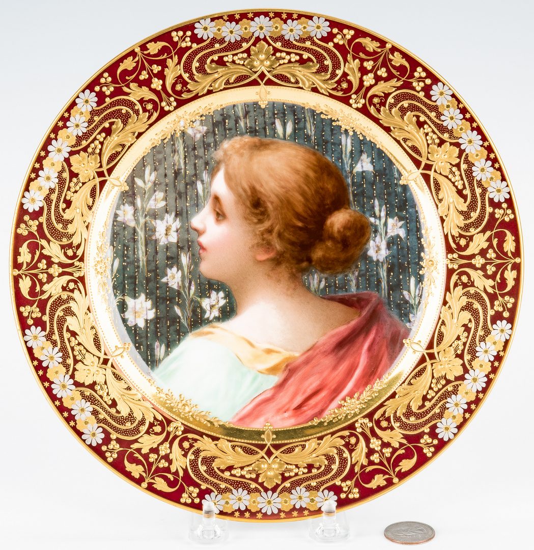 Lot 225: Royal Vienna Style Art Nouveau Cabinet Plate, "Cacilie"