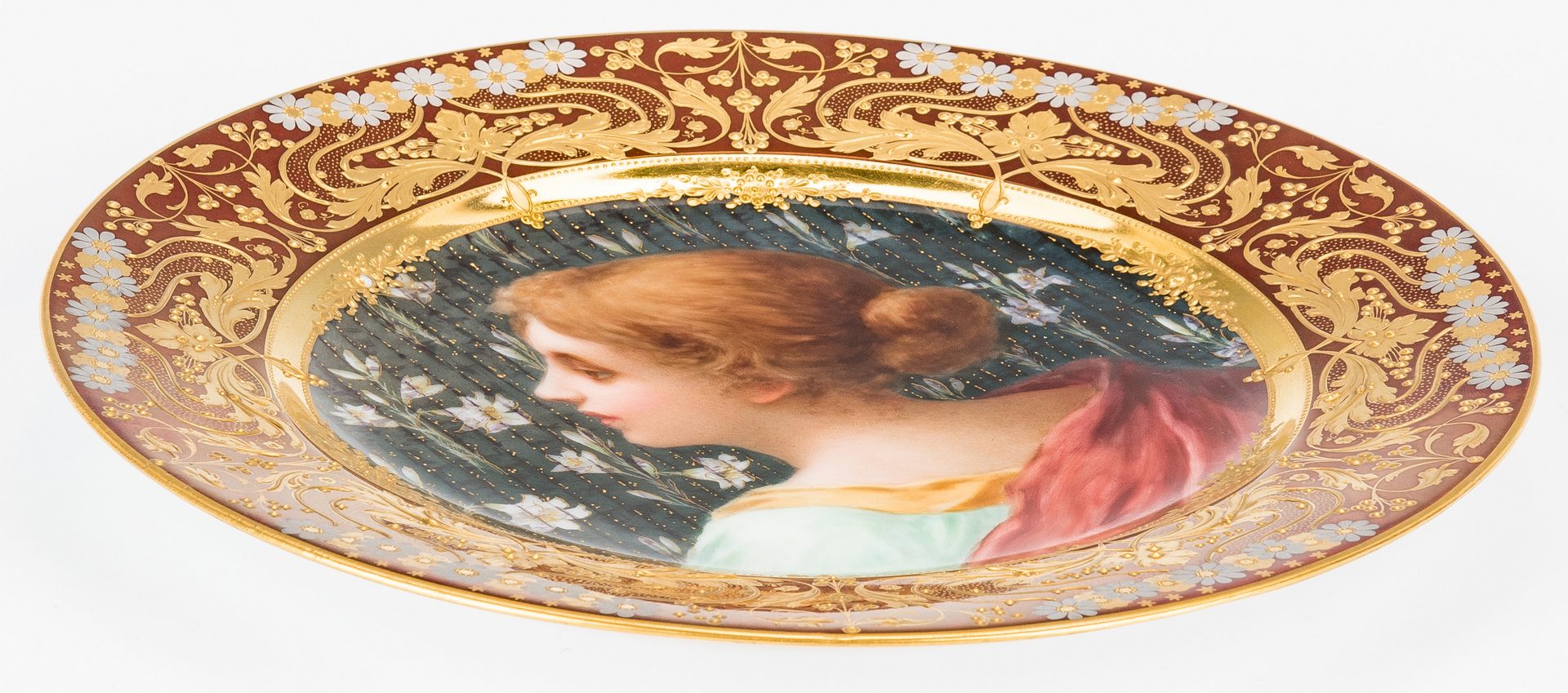 Lot 225: Royal Vienna Style Art Nouveau Cabinet Plate, "Cacilie"
