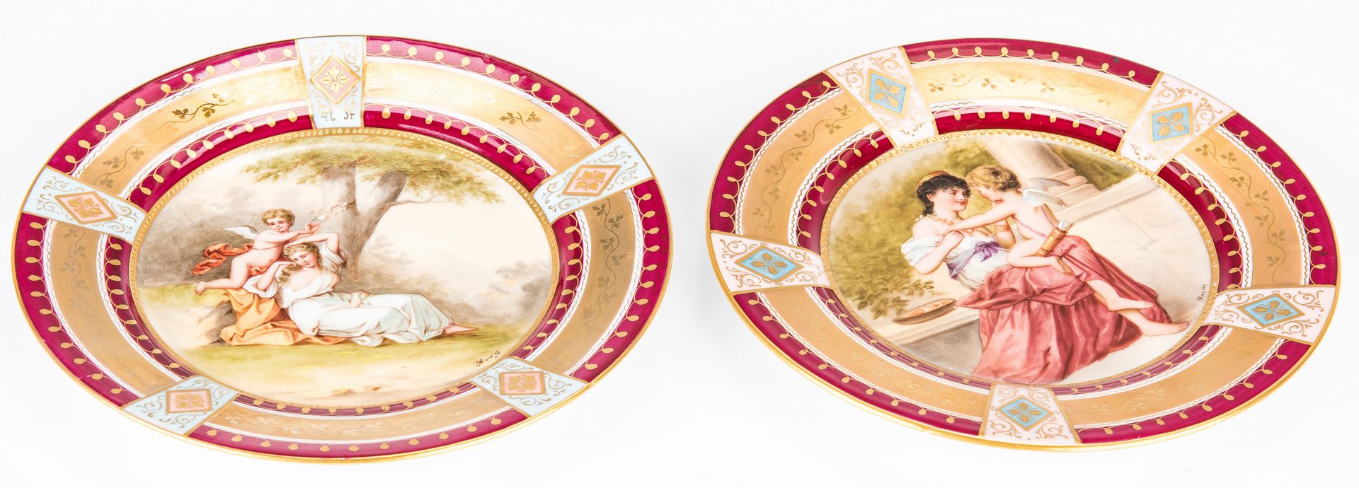 Lot 226: Pr. Royal Vienna Cabinet Plates, Berg and Bauer