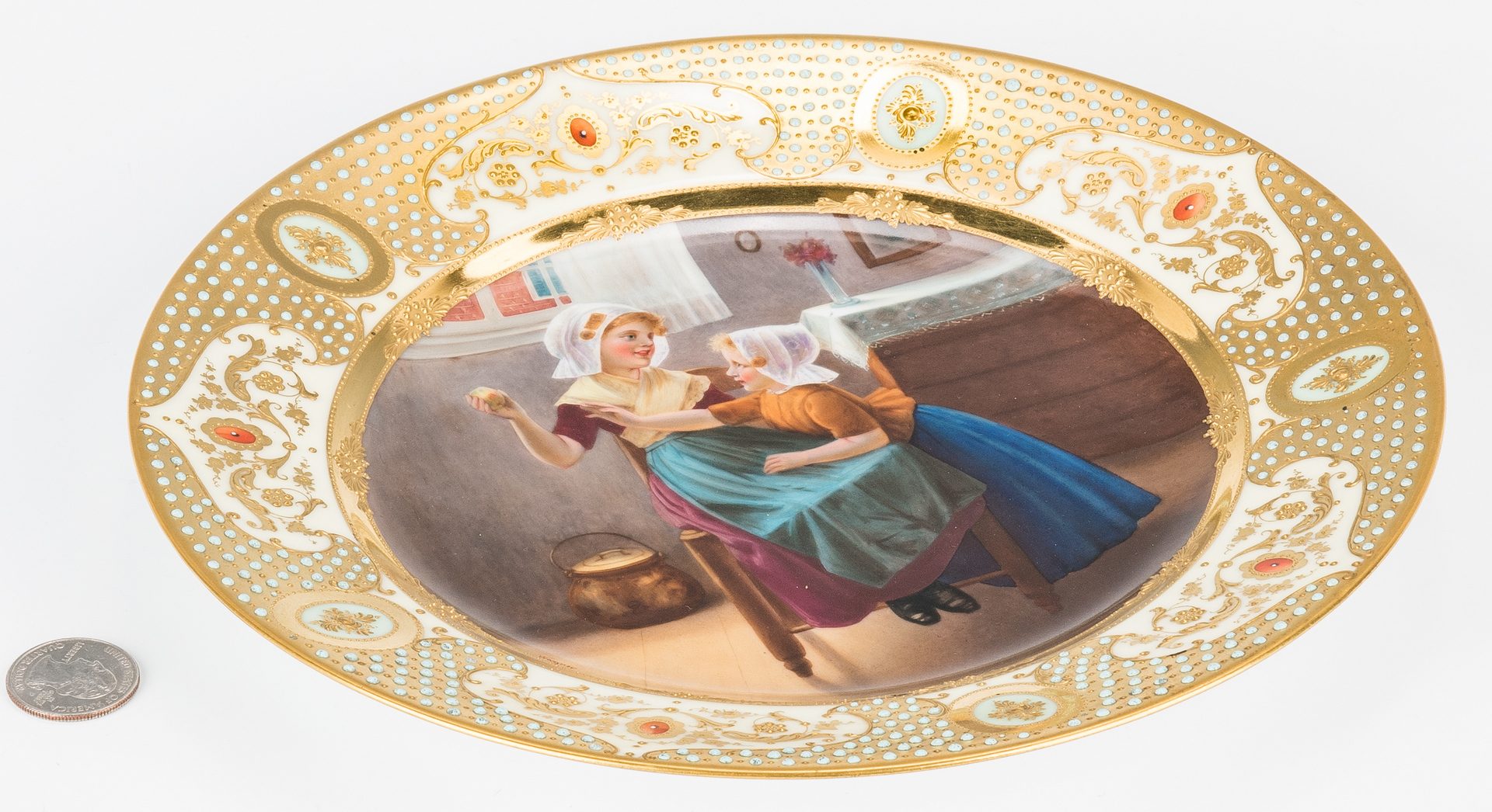 Lot 228: German Porcelain Cabinet Plate signed Wagner, "Eve's Daughter"