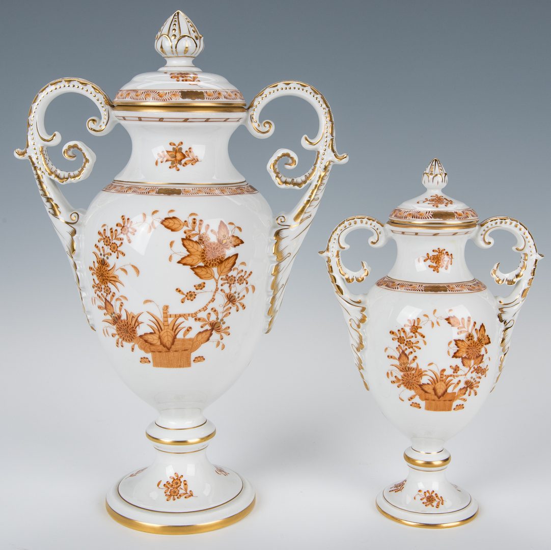 Lot 233: Set of 3 Herend Lidded Urns, Chinese Bouquet