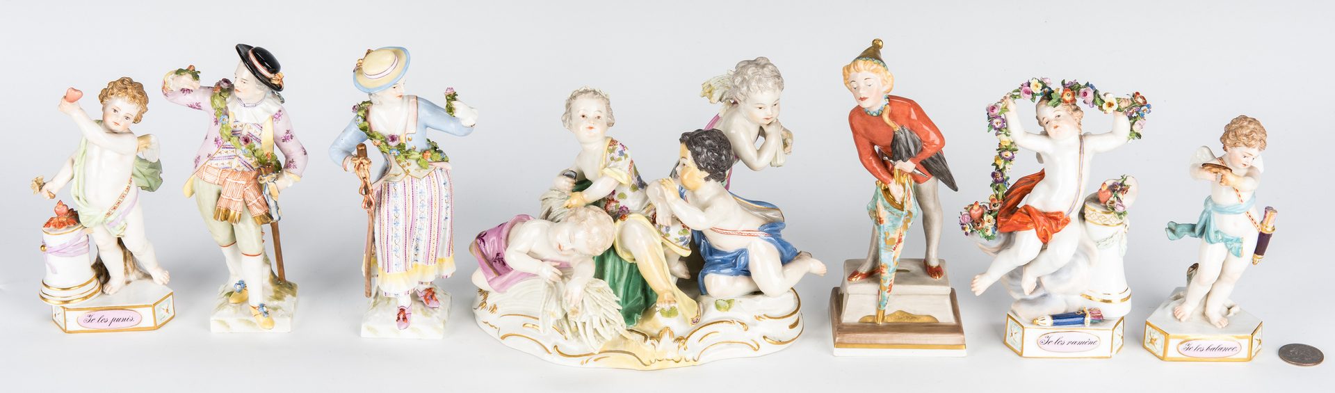 Lot 238: 7 Porcelain Figurines, incl. Meissen, Royal Copenhagen