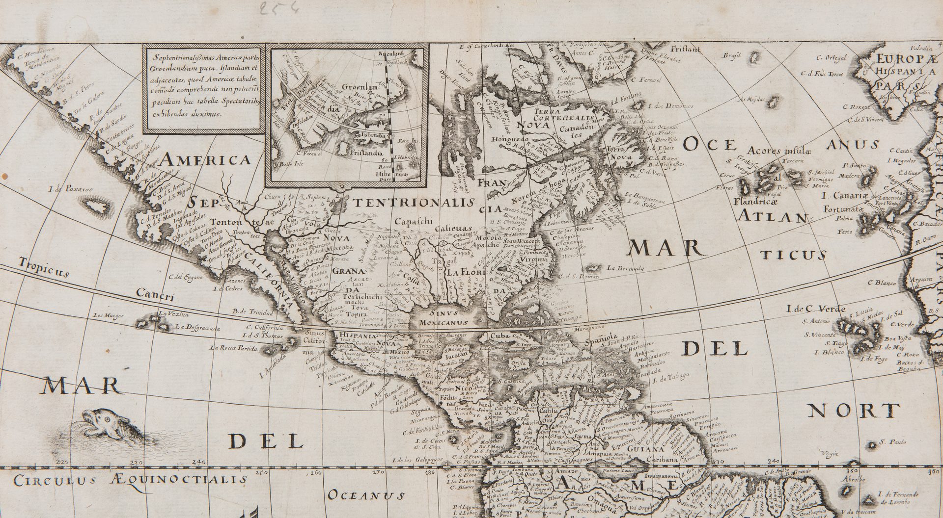 Lot 244: 3 Early Maps of America, incl. Merian, De Bry