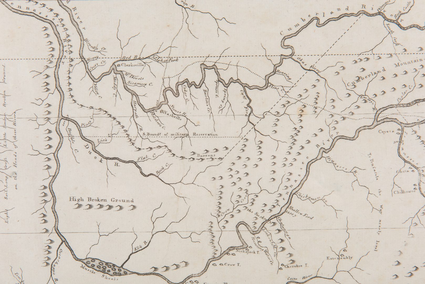 Lot 250: 1796 Tanner Map of "Tennassee"