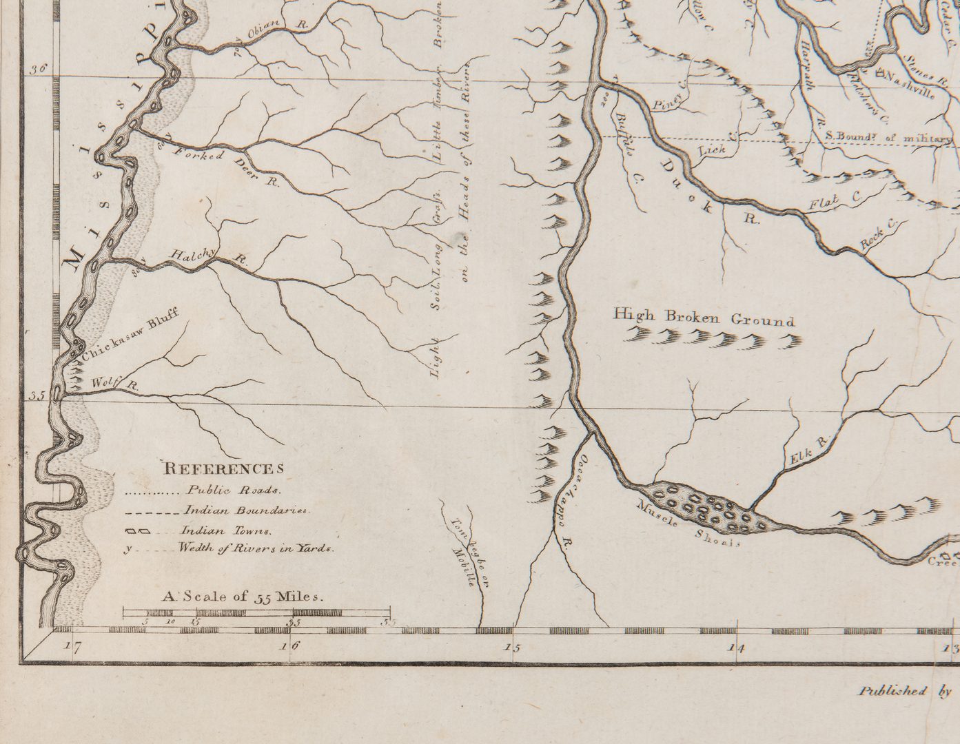 Lot 250: 1796 Tanner Map of "Tennassee"