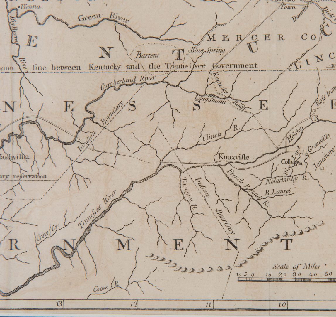 Lot 251: Kentucky and Tennessee Map, 1796 Harris