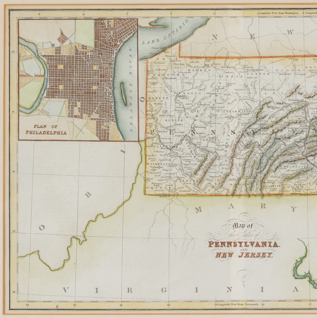 Lot 254: Three 19th C. Maps, CA, TN, PA, NJ