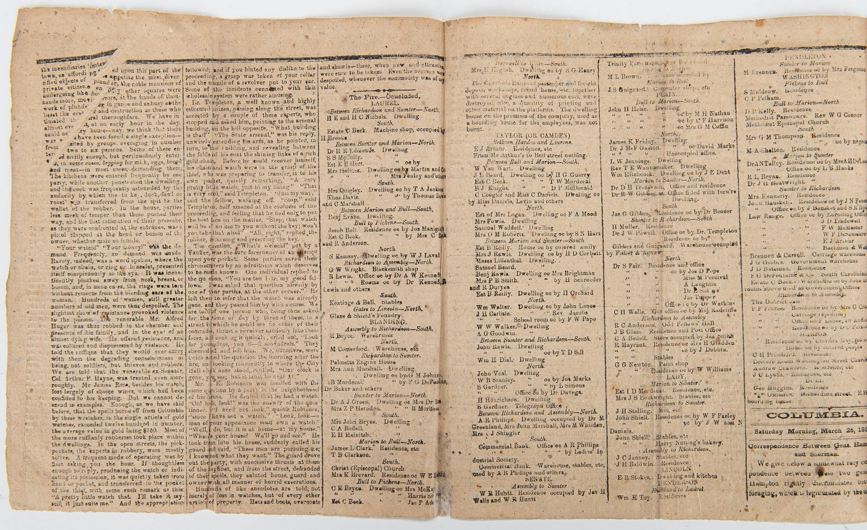 Lot 257: 3 Civil War era Newspapers, incl. Columbia Phoenix