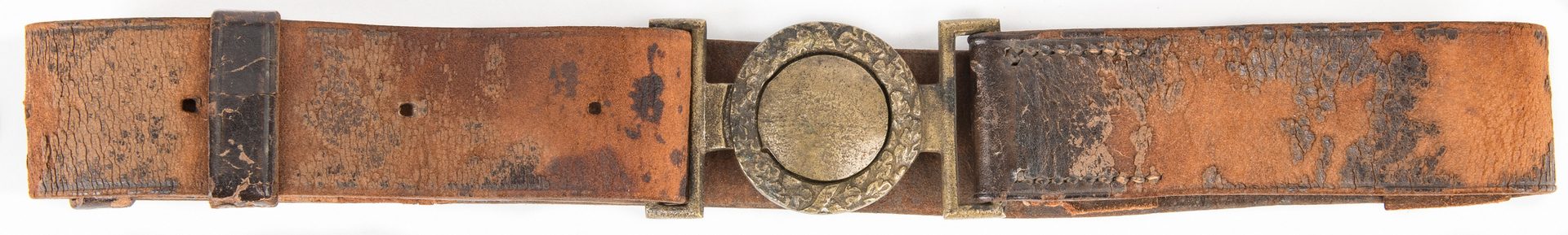 Lot 268: Confederate Leech & Rigdon Waist Plate on Leather Sword Belt