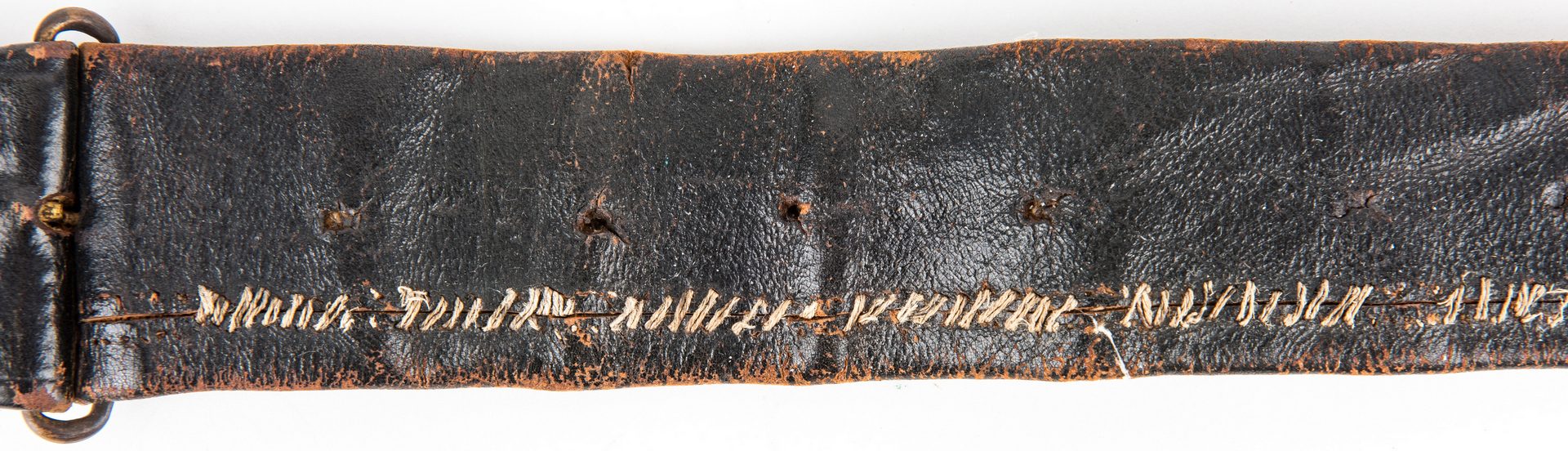 Lot 269: Confederate LA Officer's Sword Belt with Plate on Leather