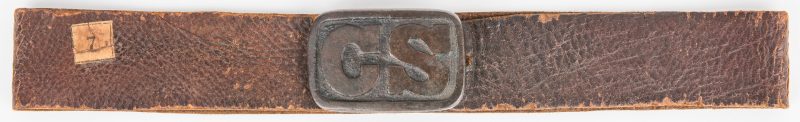Lot 274: Civil War Period Belt/Possibly Contemporary "CS" Waist Belt Plate