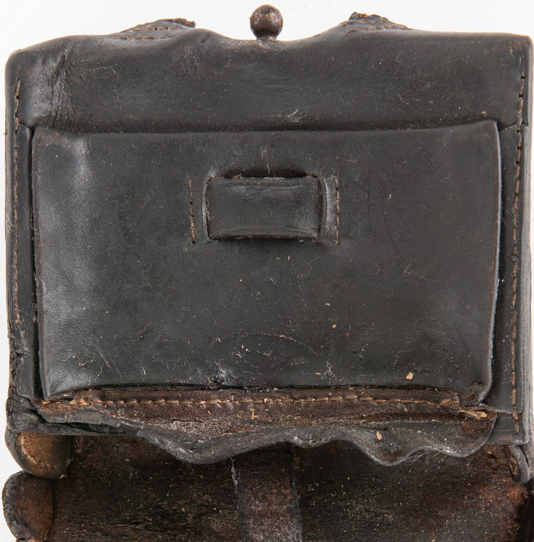 Lot 278: Confederate Magee & George Leather Cartridge Box with Sling