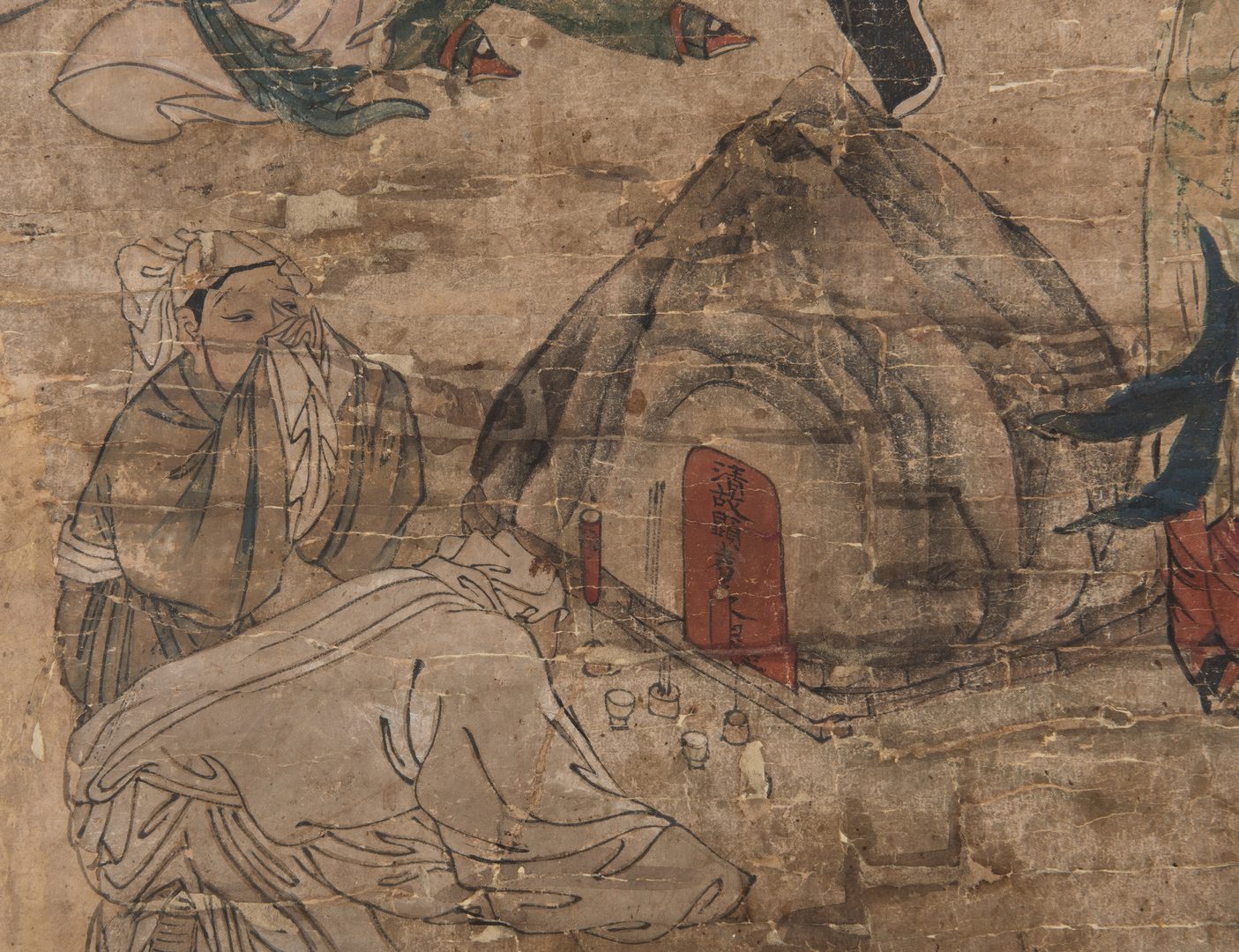Lot 28: Two Framed Taoist Scrolls, Diyu (2nd pair)