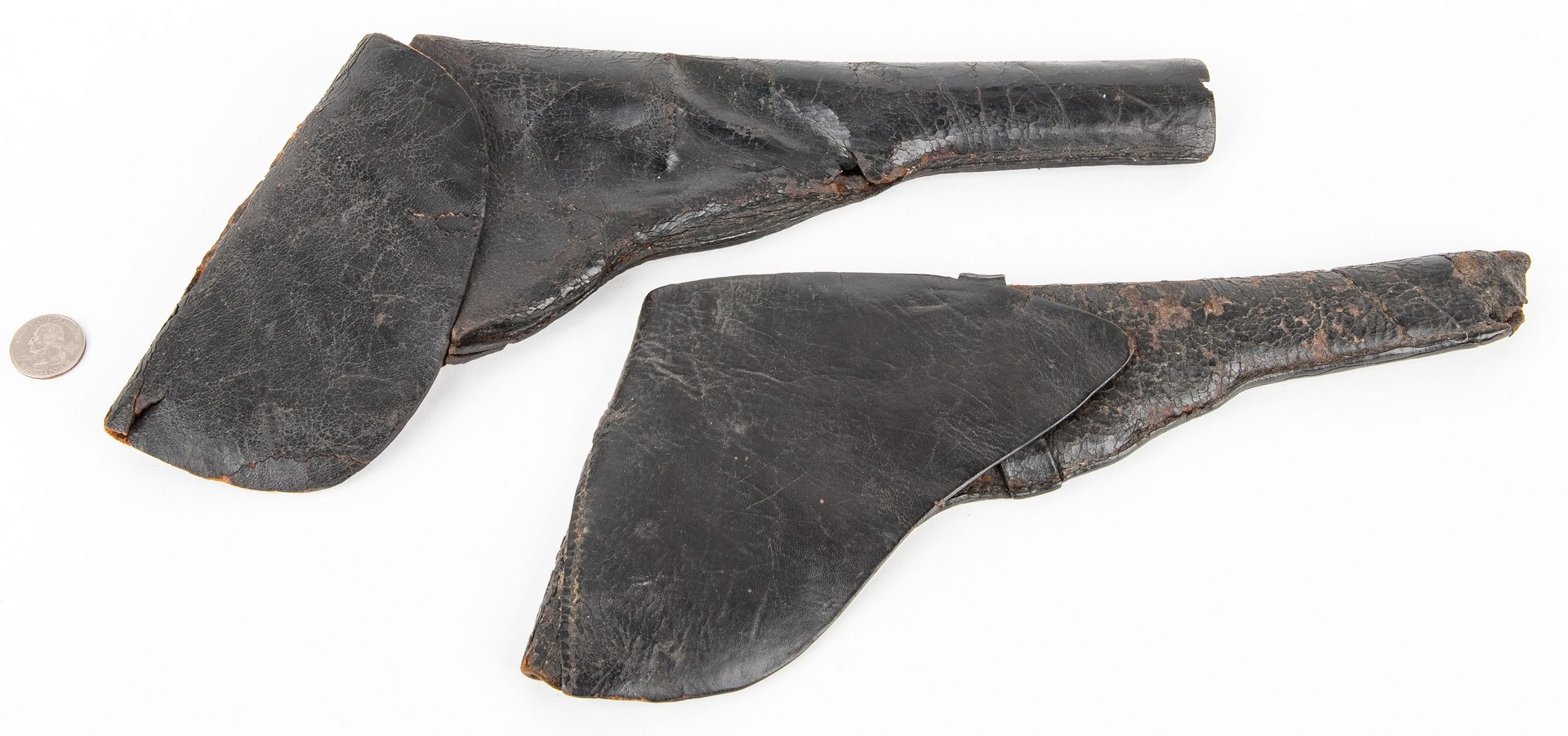 Lot 290: 2 Confederate Leather Holsters, including .44 and .36 cal