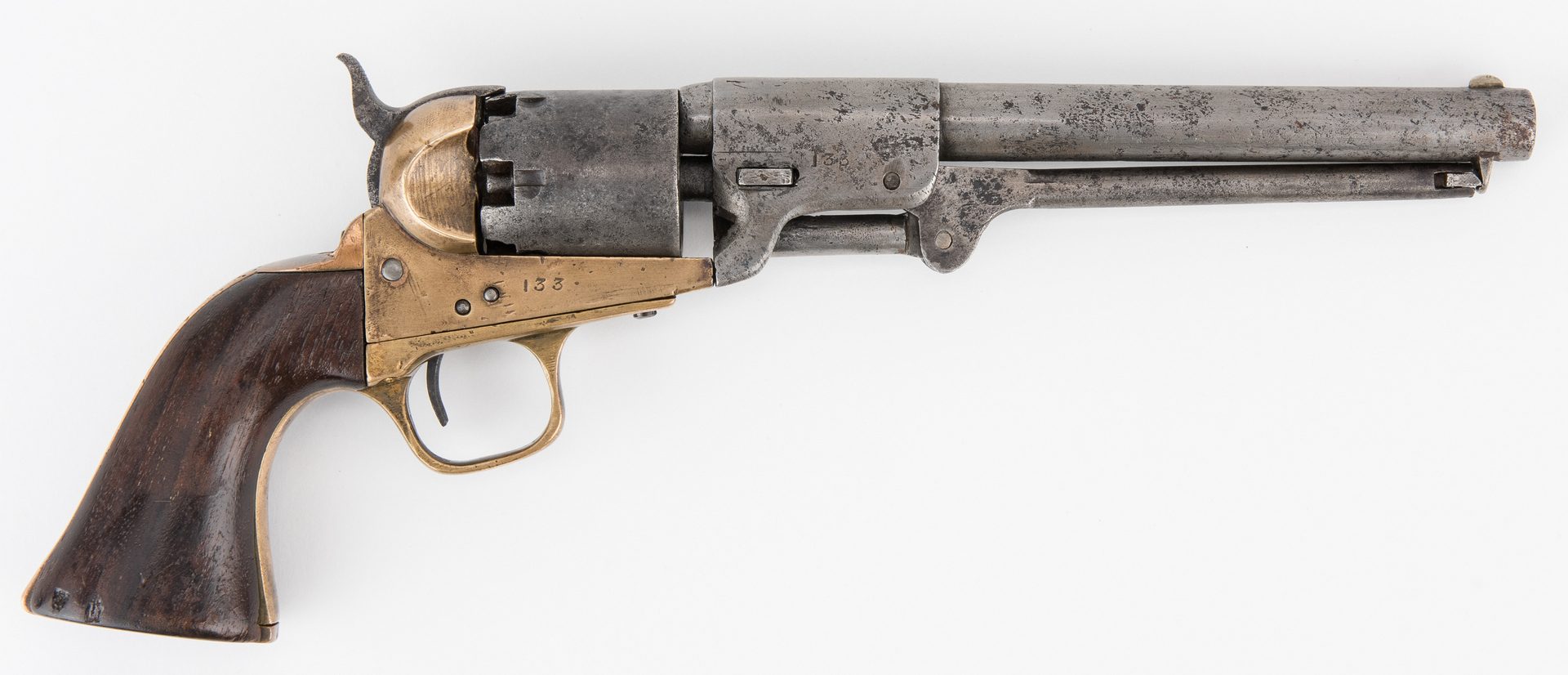 Lot 296: Confederate 1st Model Griswold revolver, SN 133