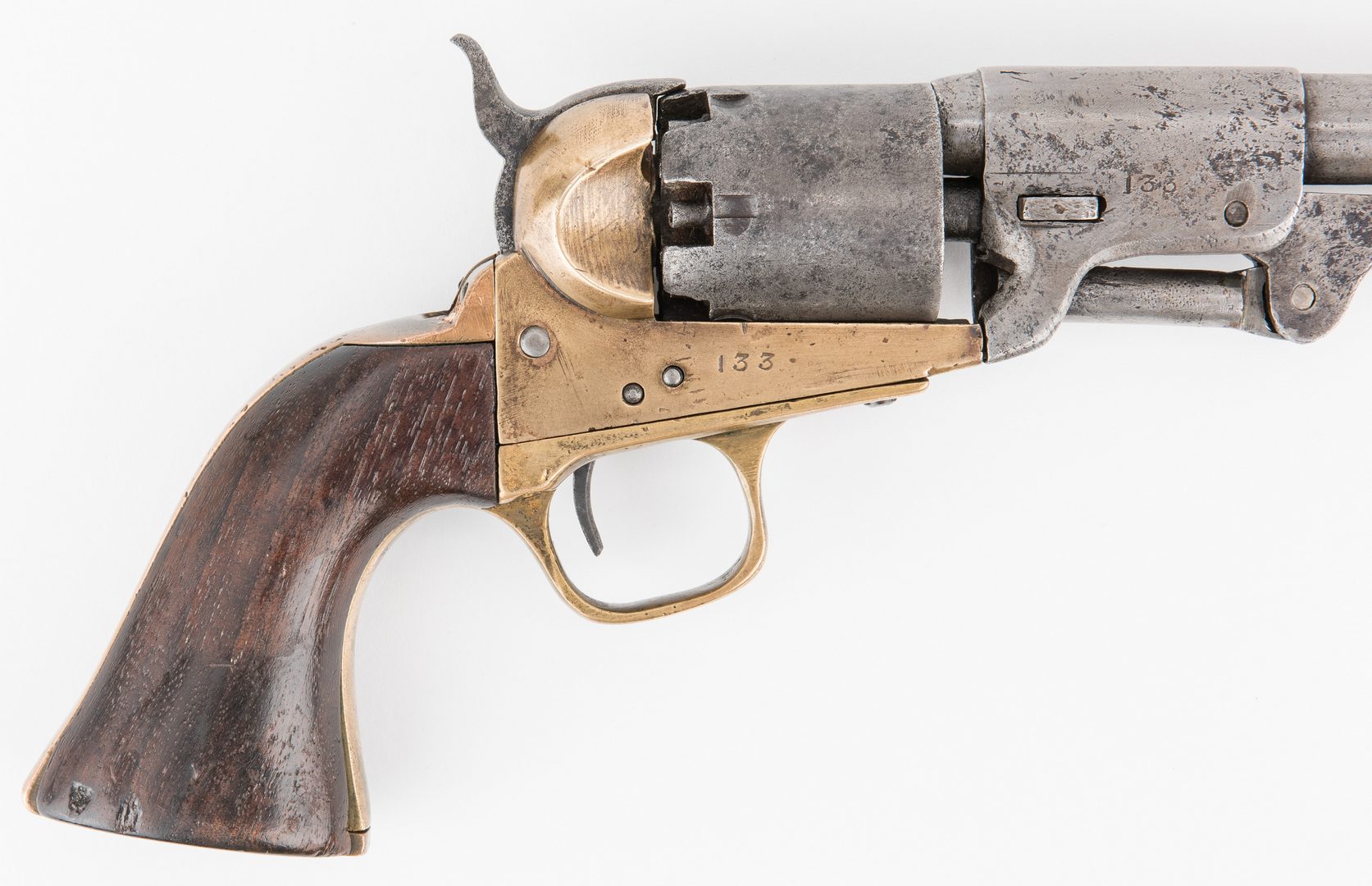 Lot 296: Confederate 1st Model Griswold revolver, SN 133