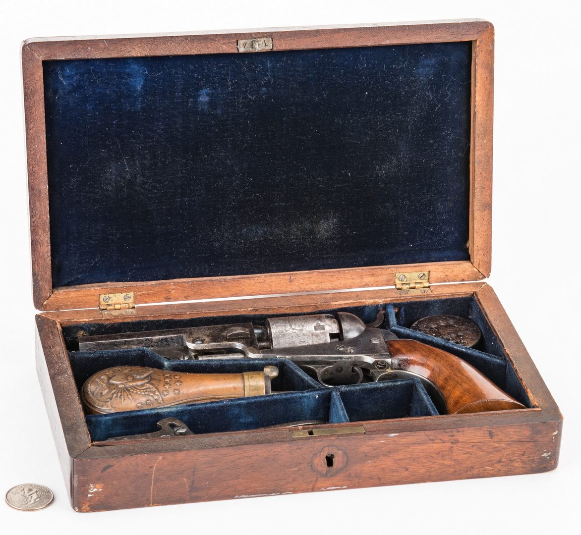 Lot 302: Cased Confederate Colt Model 1849 Pocket Percussion Revolver, .31 cal