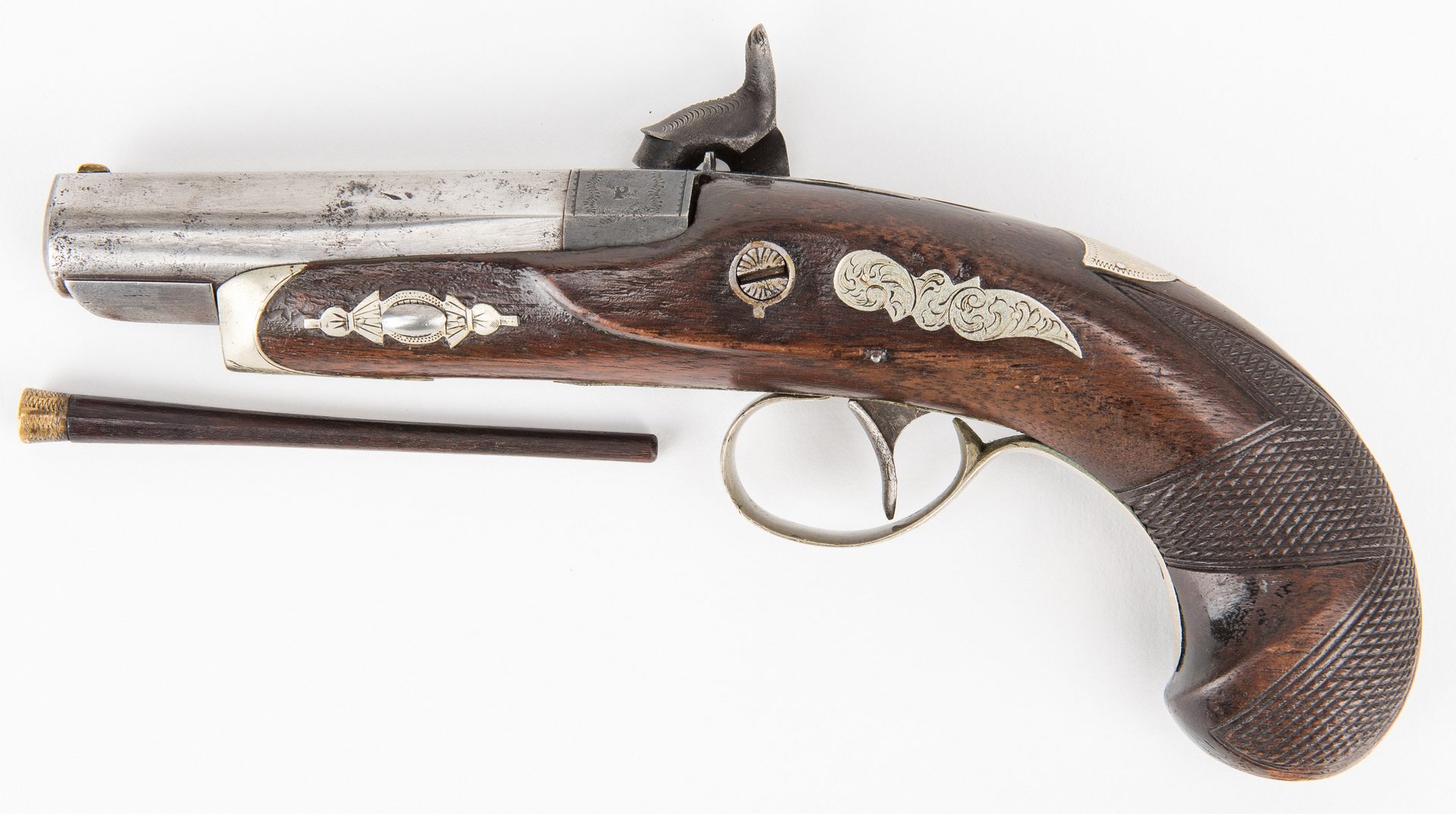 Lot 305: Agent Marked TN Lullman and Vienna Memphis Pocket Pistol, .50 cal.