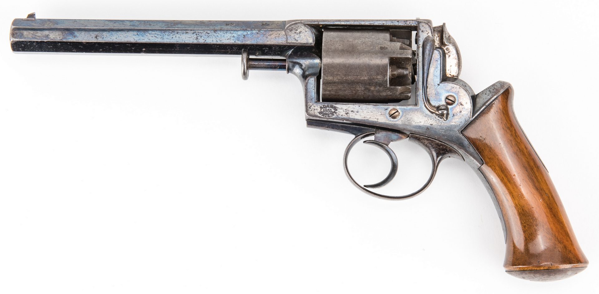 Lot 307: Cased Agent Marked T. & W. Harrison Adams Model 1851 DA Percussion Revolver, .45 cal