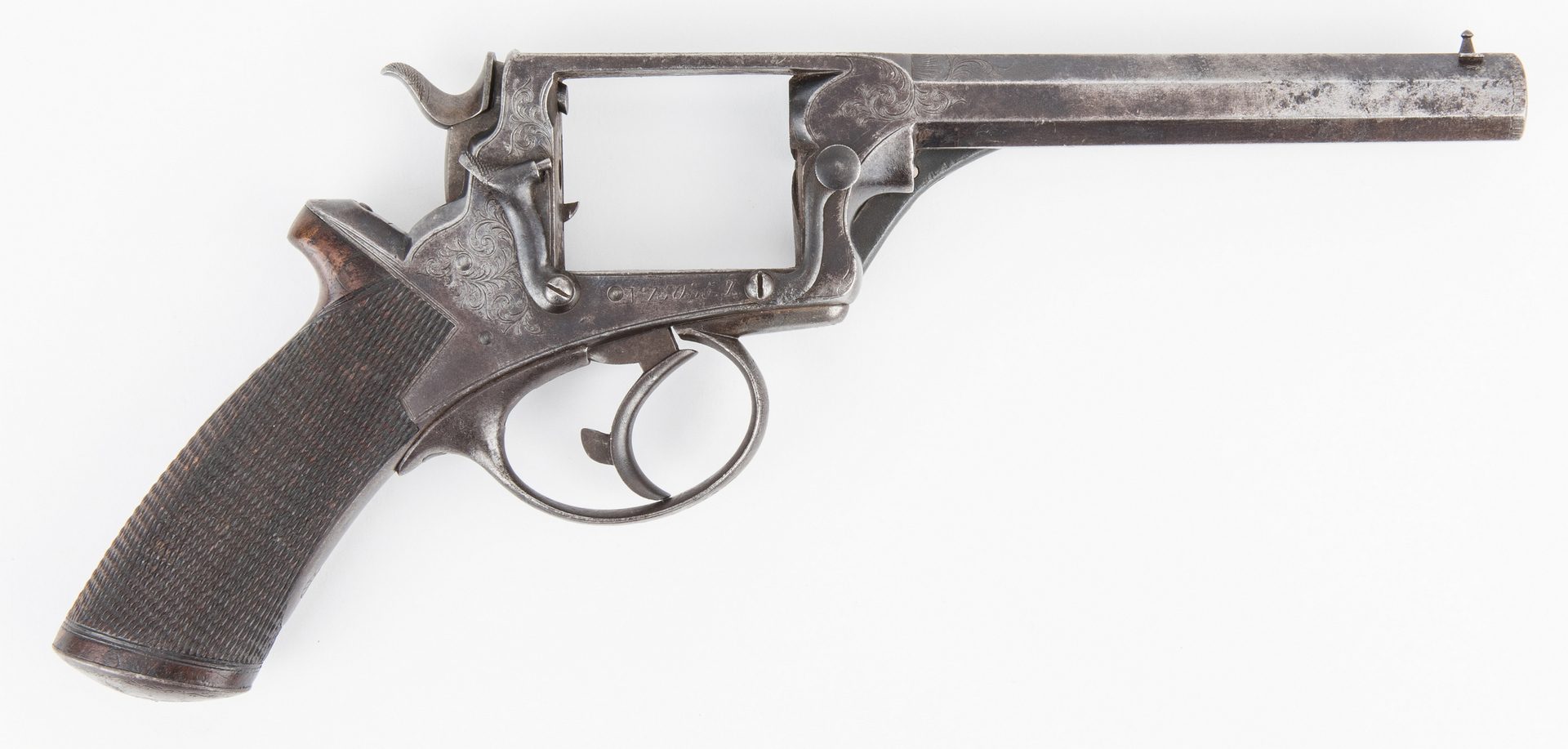 Lot 309: British Tranter Percussion Revolver, .45 caliber, SN 15035