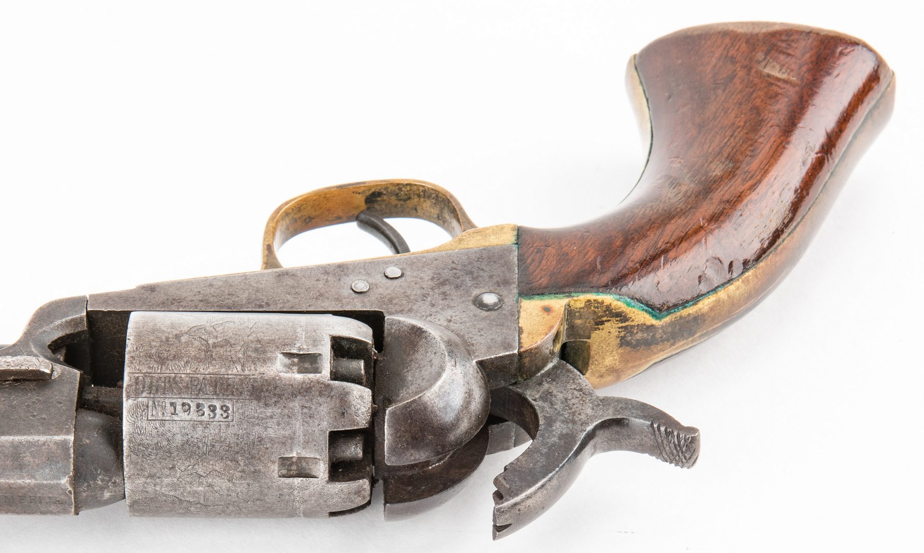 Lot 314: Civil War era Colt Model 1849 Pocket Revolver, .31 cal, and Holster