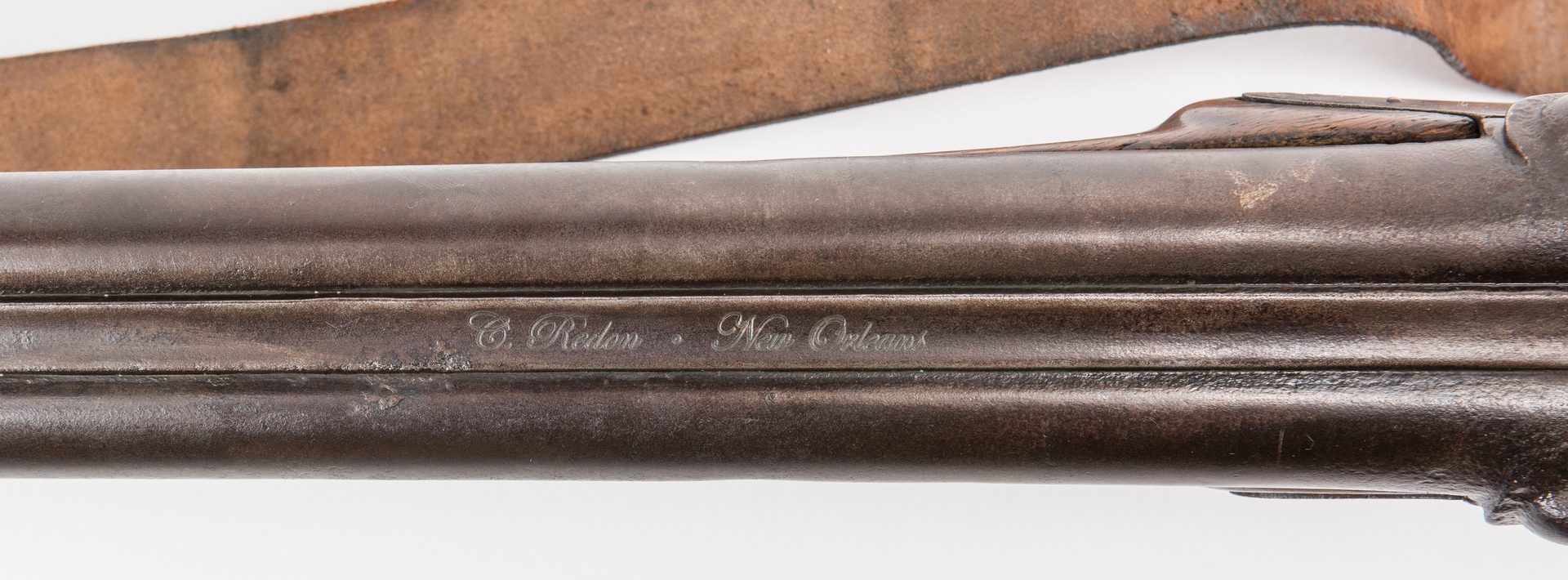 Lot 322: New Orleans Agent Marked C. Redon European Side by Side Percussion Shotgun, 16 gauge
