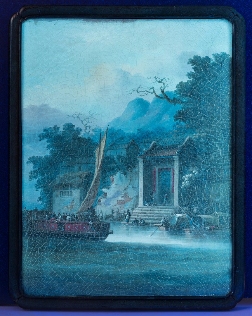 Lot 32: Early China Trade O/C, Harbor Scene