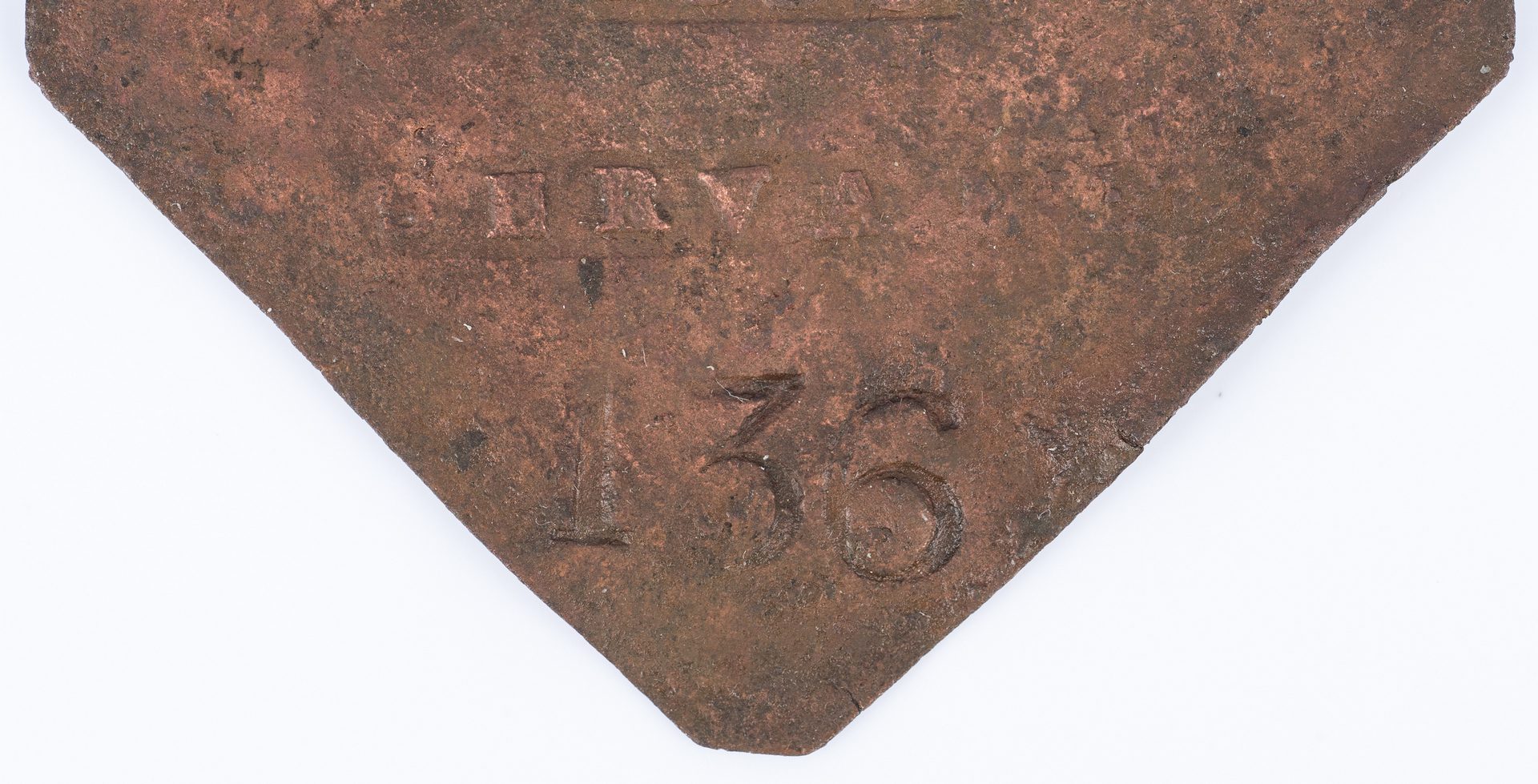 Lot 337: 1850 Charleston Servant Slave Hire Neck Badge, Number 136