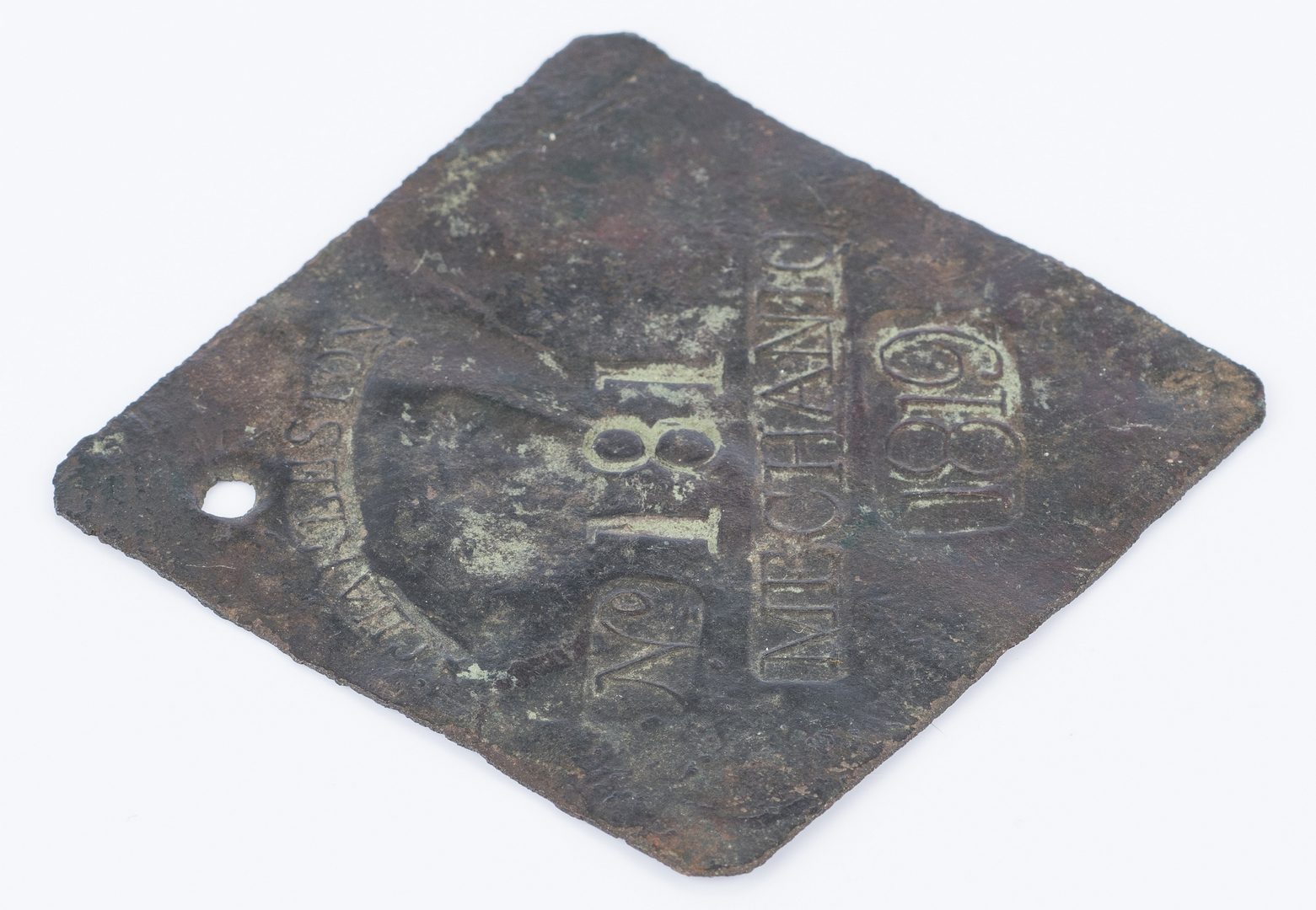 Lot 341: 1819 Charleston Lafar Mechanic Slave Hire Badge, Number 181