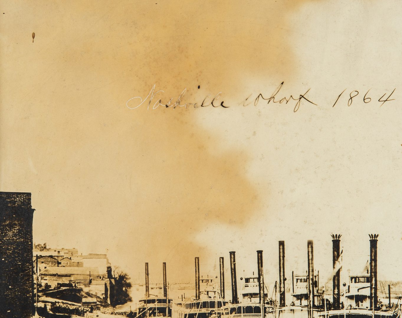 Lot 343: War era Photo of Nashville Wharf, Lee and Generals Print