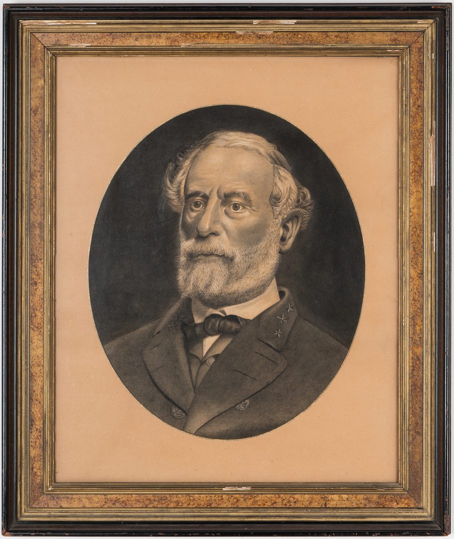 Lot 349: Robert E. Lee Charcoal Portrait; Lees of VA Print
