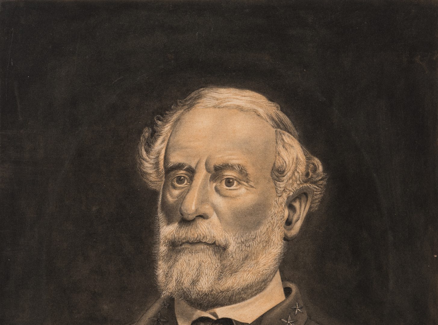 Lot 349: Robert E. Lee Charcoal Portrait; Lees of VA Print