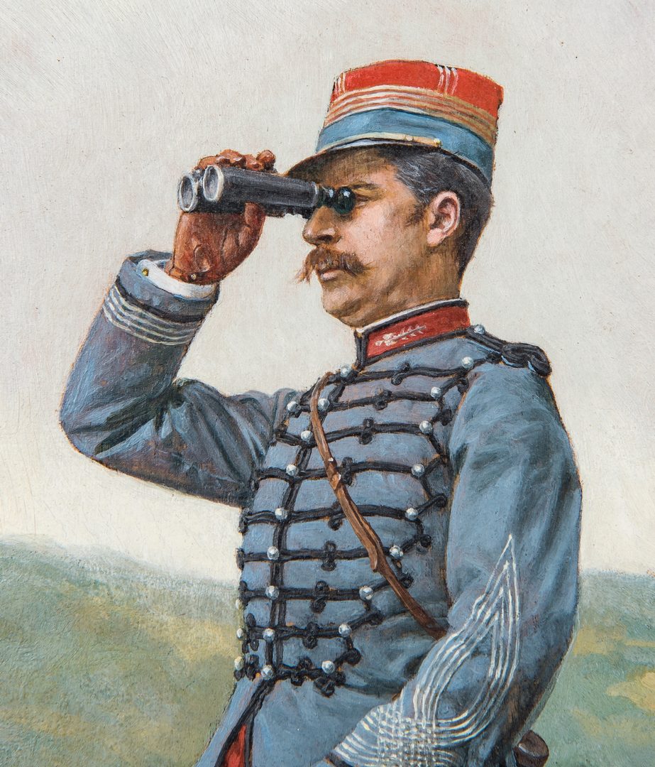 Lot 353: E. Berne-Bellecour Military Oil, Orientation – Commandant de Chasseurs a Cheval