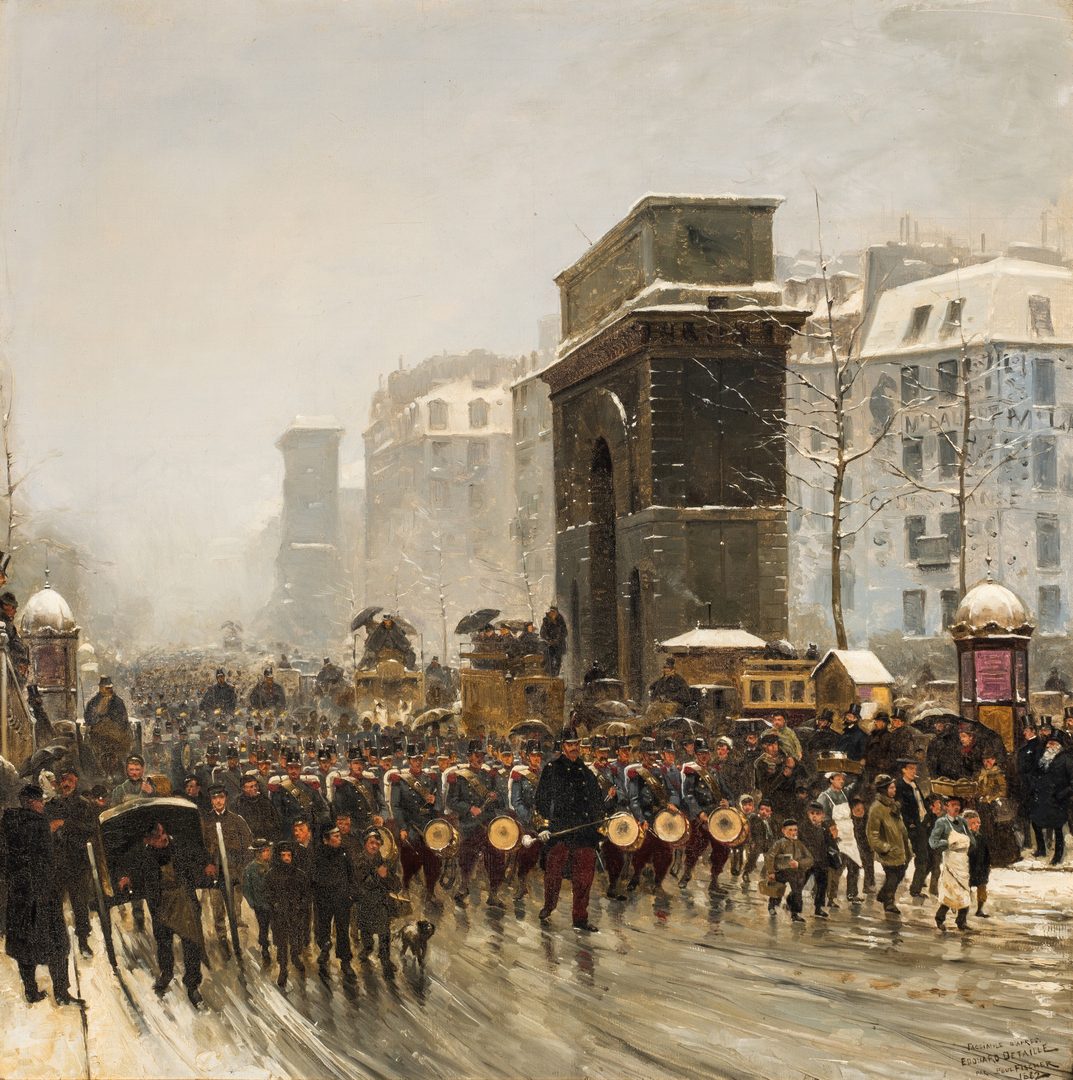 Lot 355: Paul G. Fischer Oil, Military Parade