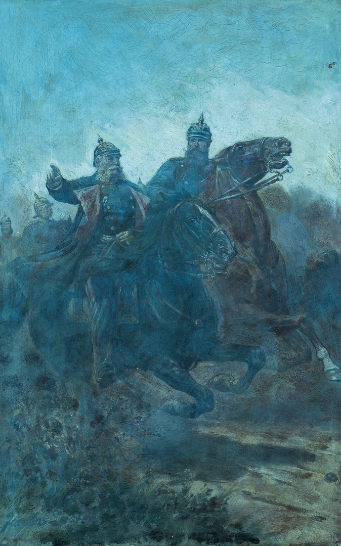 Lot 356: Jacobus Leisten O/B, Prussian Officers on Horseback
