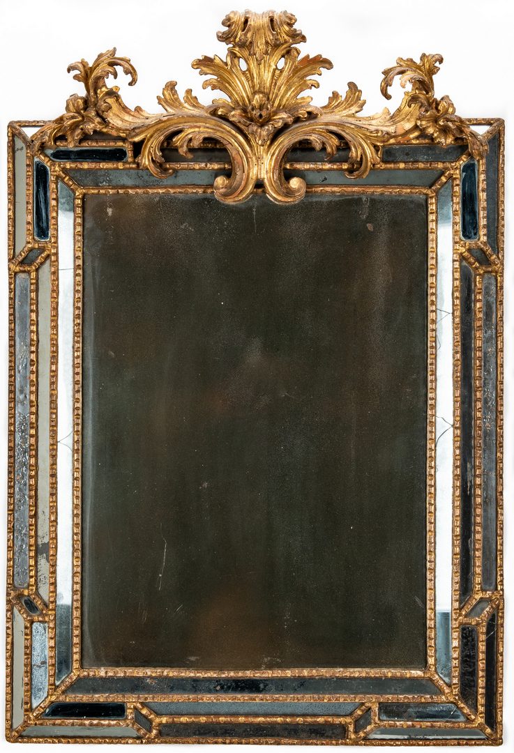 Lot 383: 19th Century Carved Giltwood Venetian Mirror