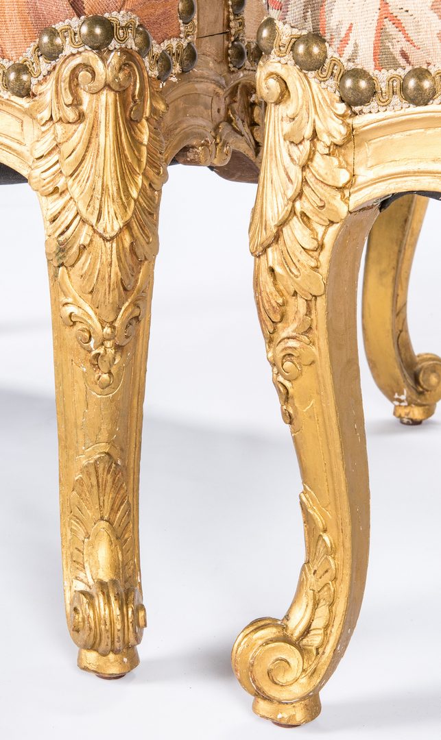 Lot 387: Pair Gilt Louis XV Style Fauteuils