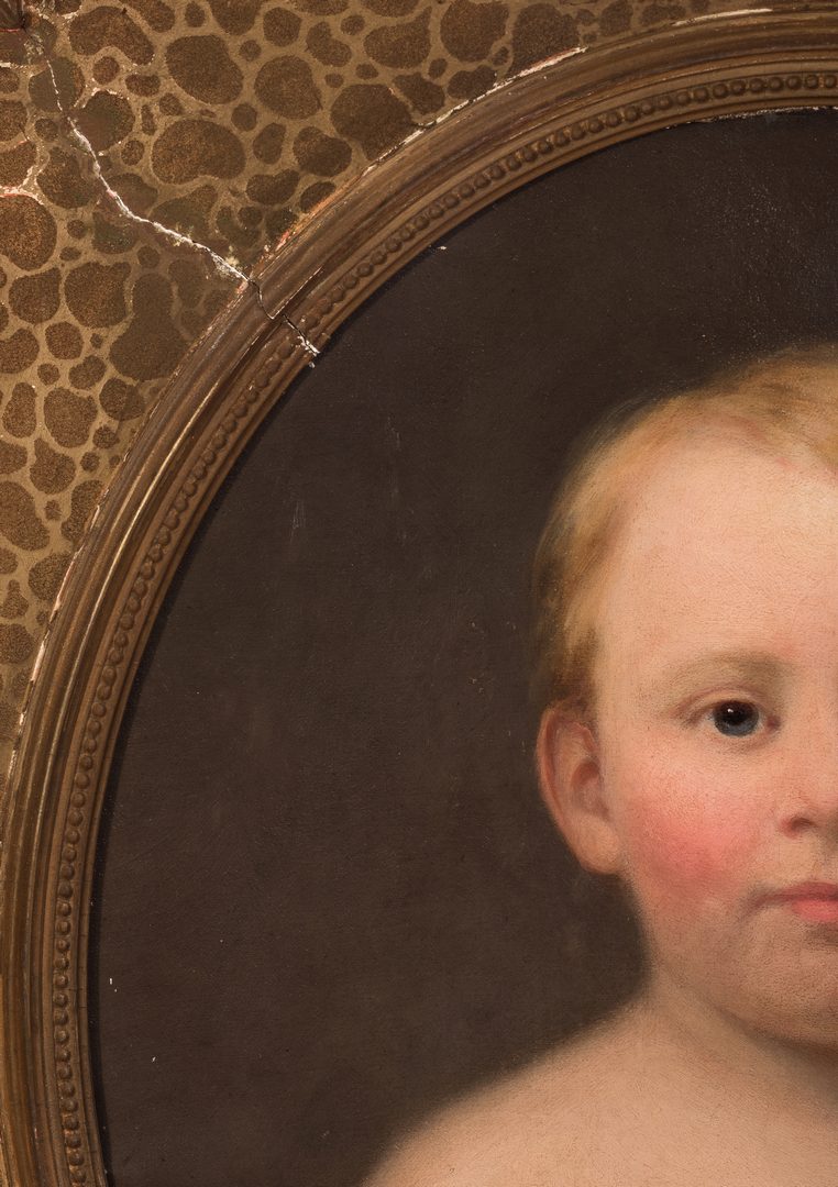 Lot 411: 19th Cent. American Portrait of a Child