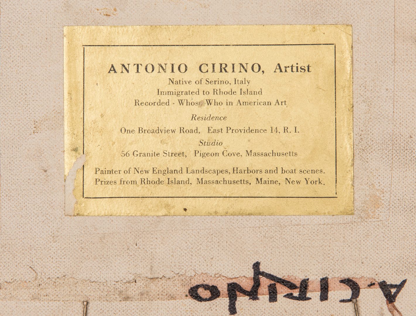 Lot 414: Antonio Cirino O/B, Winter Streetscape