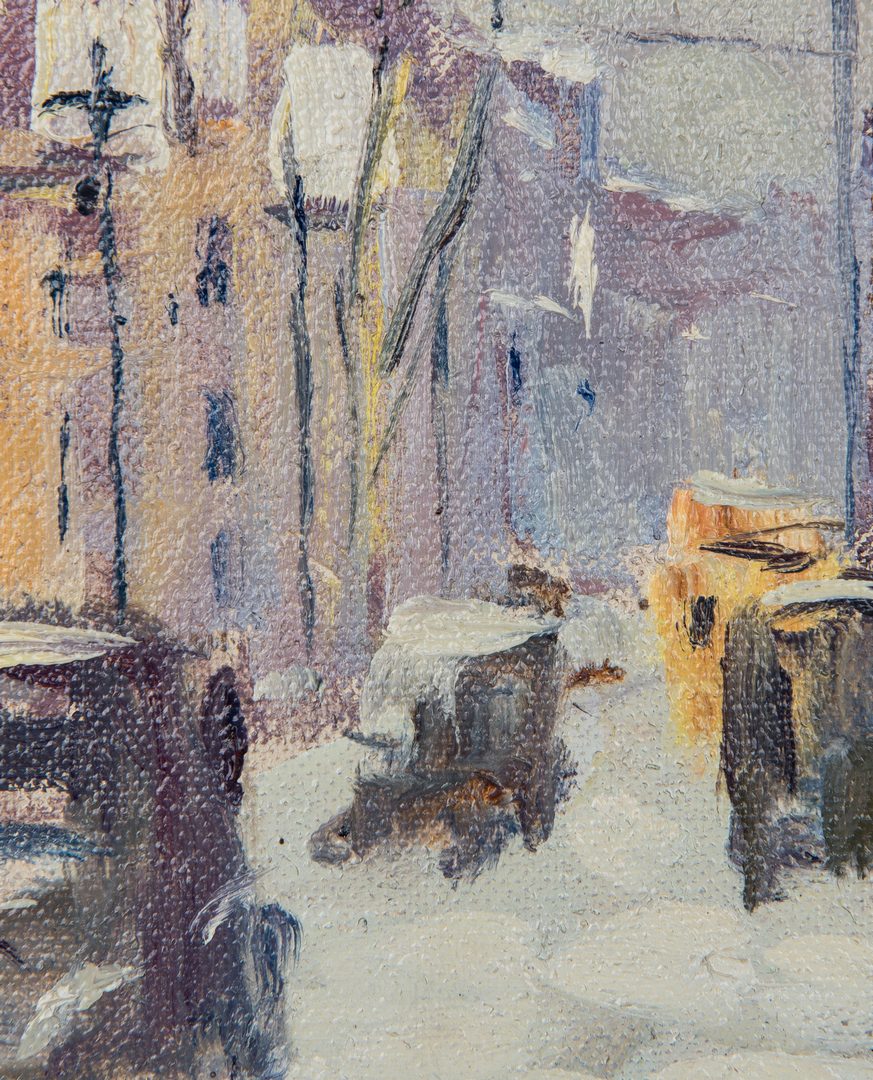 Lot 414: Antonio Cirino O/B, Winter Streetscape