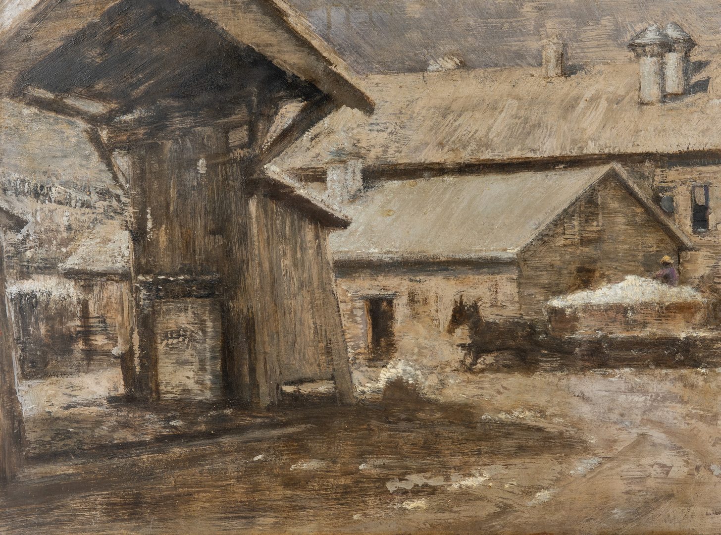 Lot 423: Gaspere Ruffolo O/B, Cotton Mill, Double Sided Painting