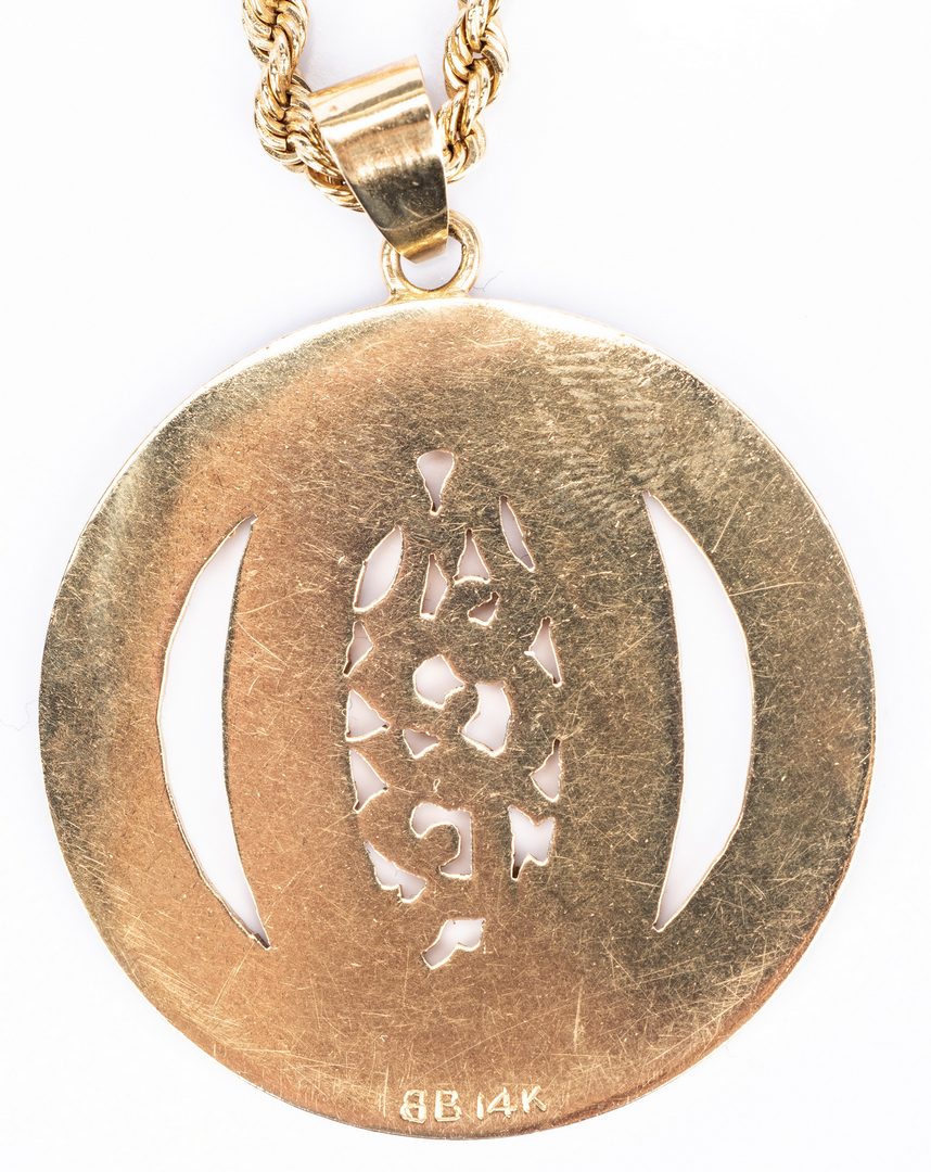 Lot 434: 14K Necklace and Pierced Antique Pendant