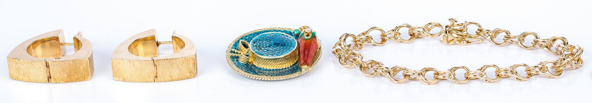 Lot 435: 3 18K and 14K gold Jewelry Items