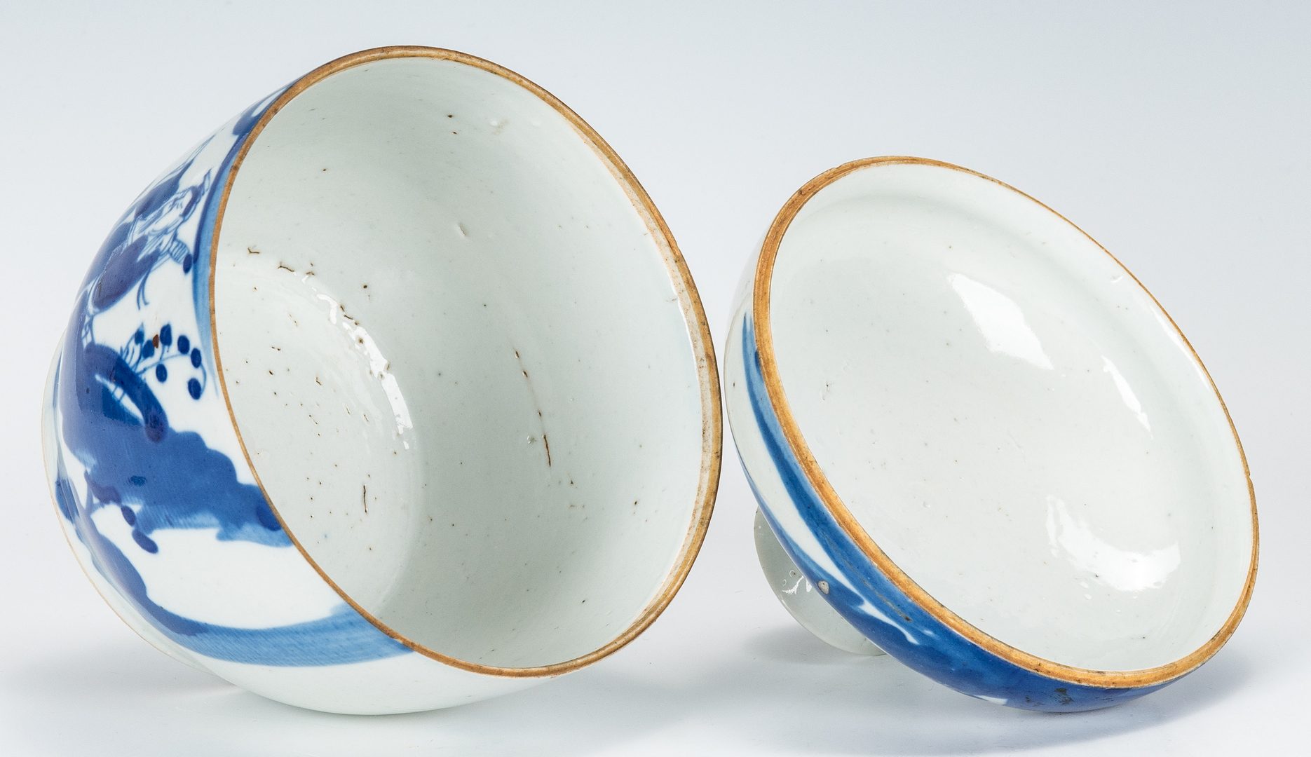 Lot 475: 10 Pcs. Chinese Export Blue & White Porcelain
