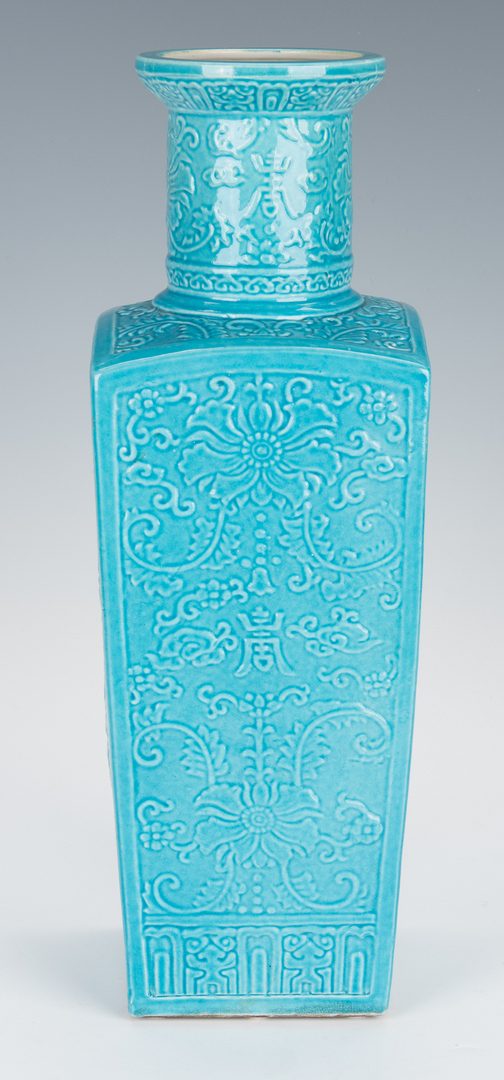 Lot 484: Chinese Republic Turquoise glaze vase
